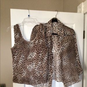 Women two piece top leopard